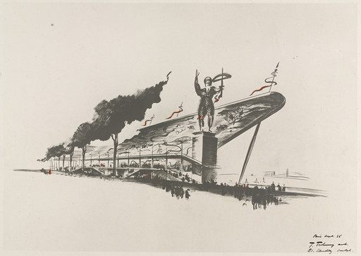 Swiss Pavilion, Paris World's Fair, project
Exterior perspective