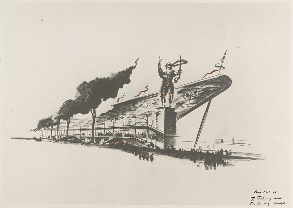 Swiss Pavilion, Paris World's Fair, project, Exterior perspective