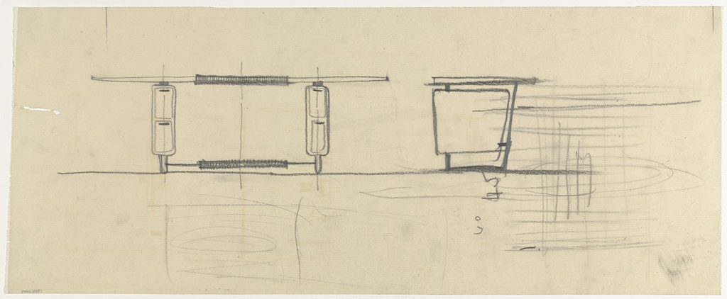 Sandoz Headquarters, Paris, France, Director's desk sketches