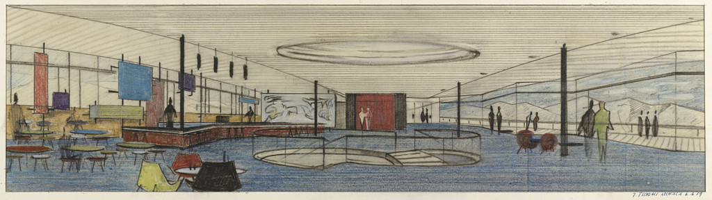 Nestle Headquarters, Vevey, Switzerland (Interior perspective, bar in the attic floor)