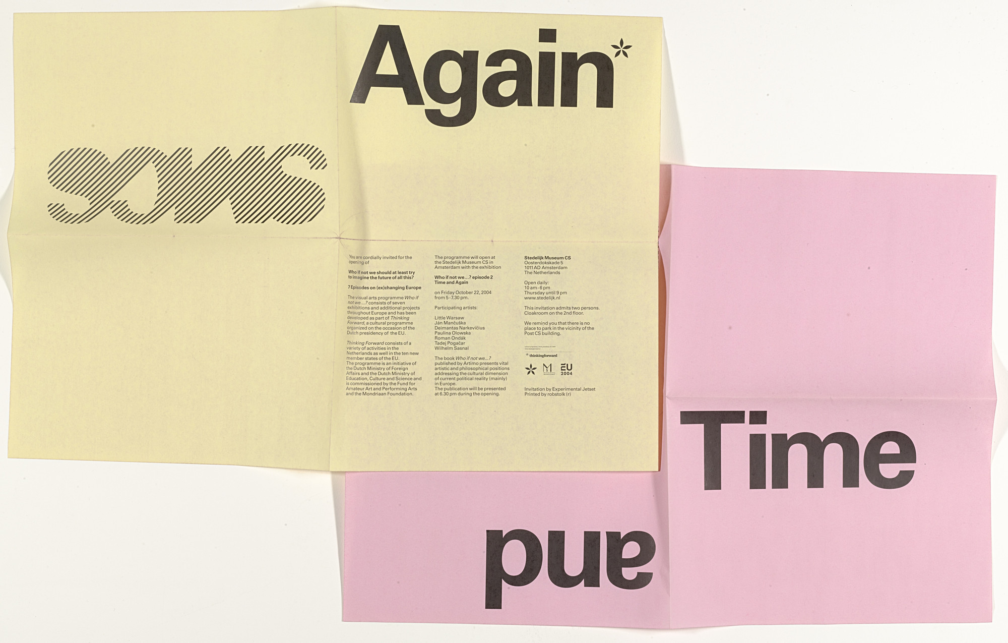 Experimental Jetset. SMCS Time and Again Exhibition Opening Invitation