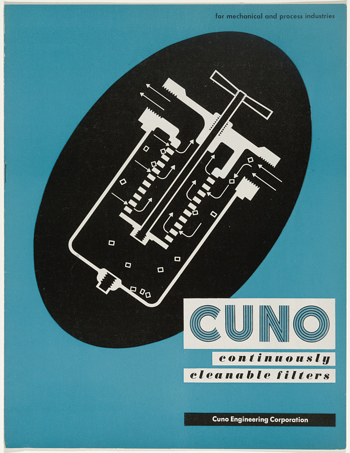 Ladislav Sutnar. Cuno Continuously Cleanable Filters for Mechanical and Process Industries. 1941-1944