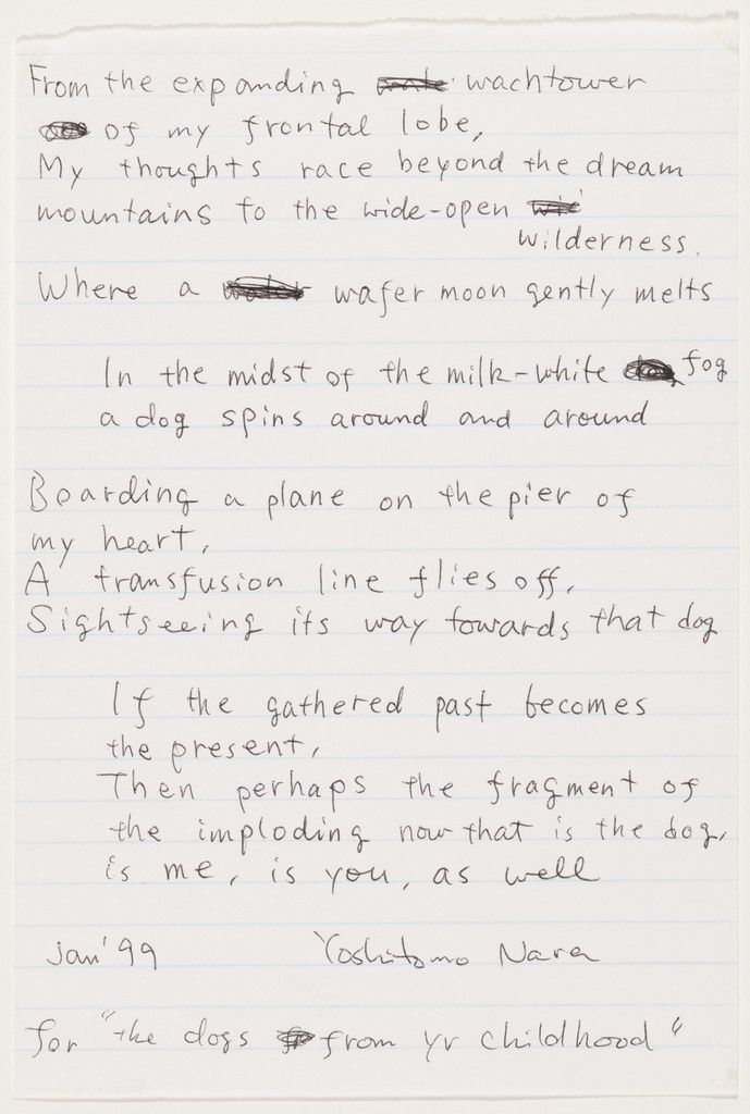 Untitled ("From the expanding watchtower... For 'the dogs from yr childhood'") from the series Time of My Life