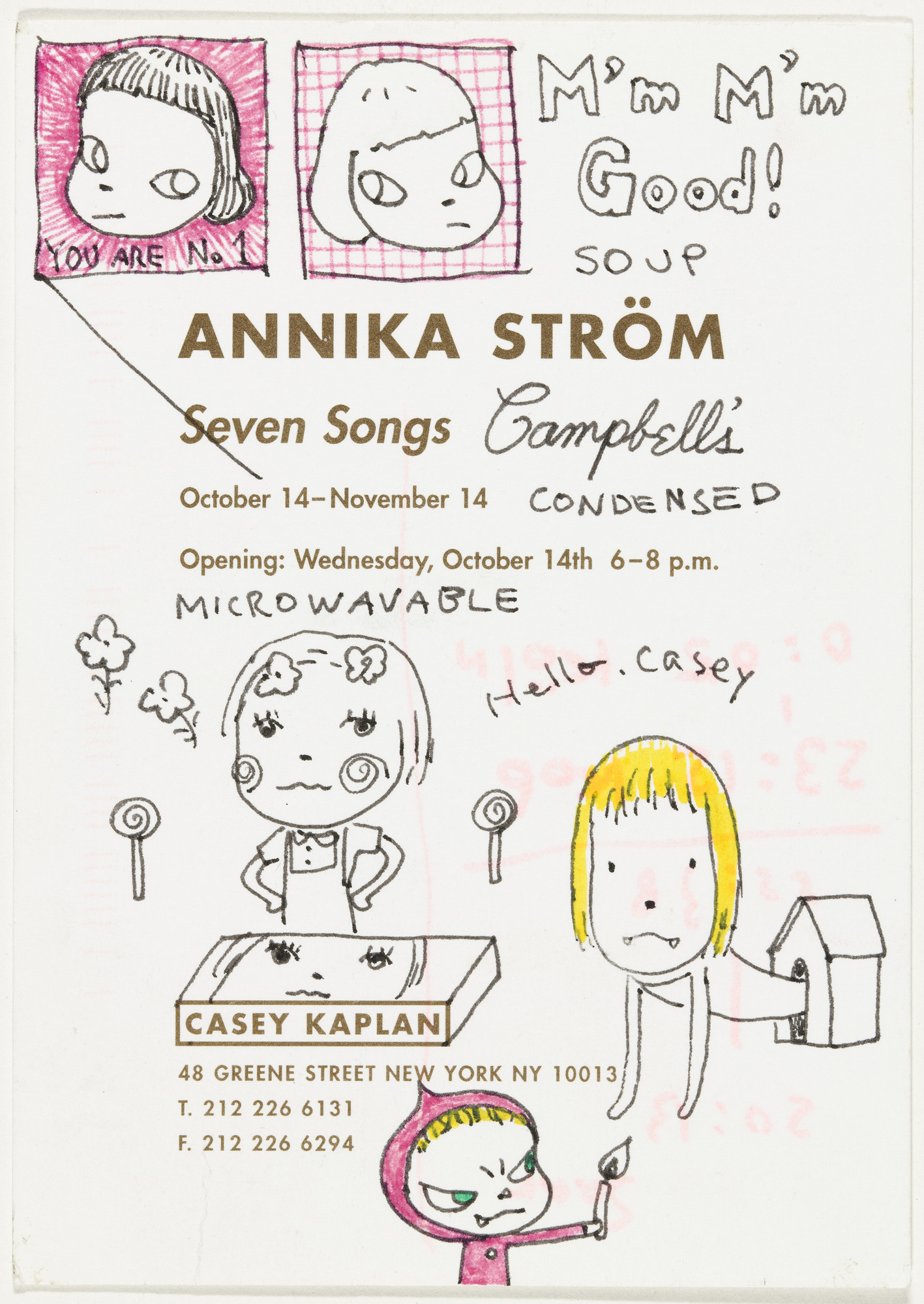 Yoshitomo Nara. Untitled (Annika Ström invite) from the series Time of My Life