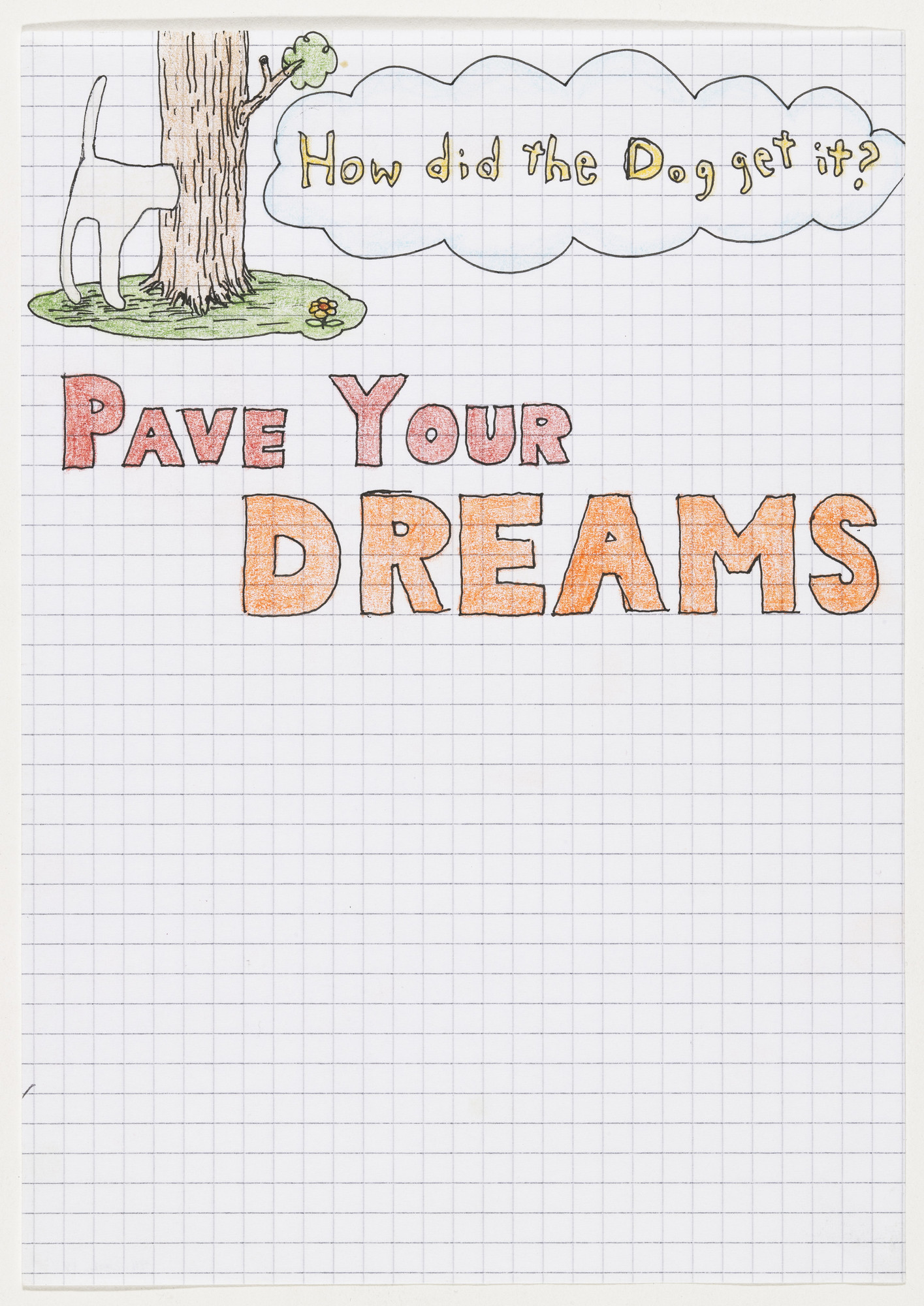 Yoshitomo Nara. Untitled ("How Did the Dog Get it? Pave Your Dreams") from the series Time of My Life