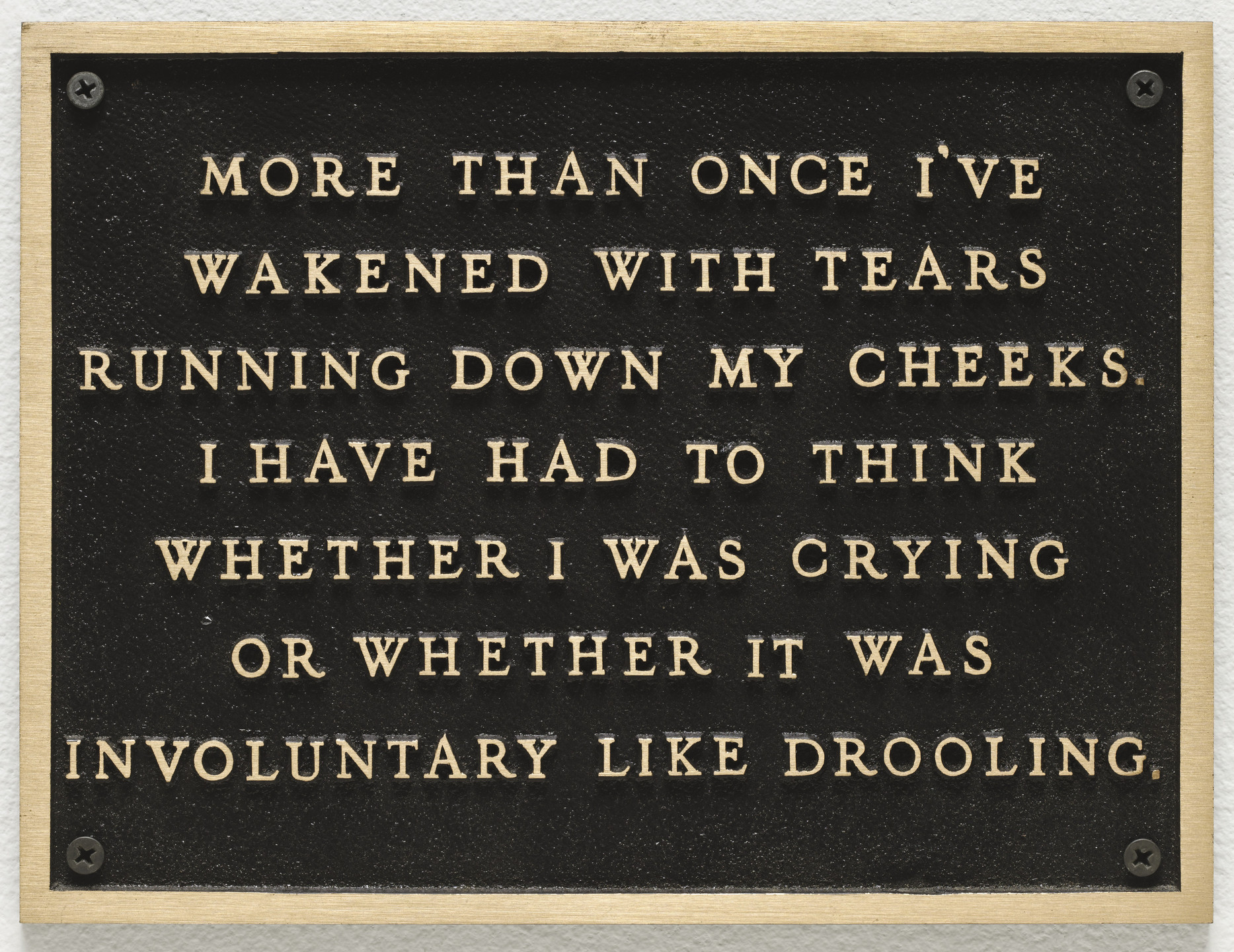 Jenny Holzer. Living: More than once I&#39;ve wakened with tears.... 1980-82