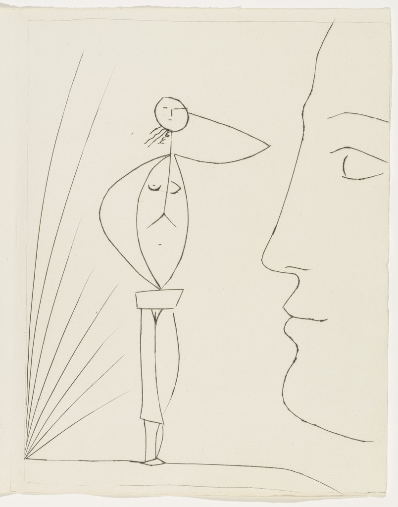 Profile and Female Nude (plate, page 5) from the illustrated book Six Contes Fantastiques