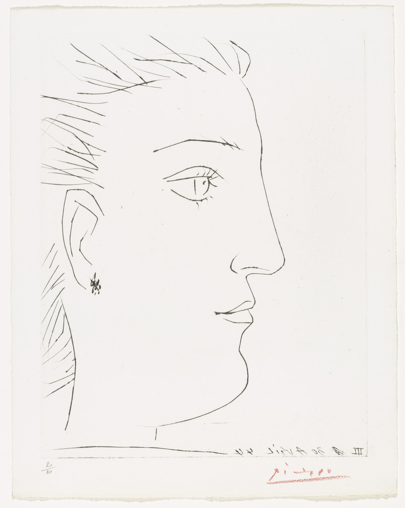 Profile of Woman (portfolio, plate III) from Six Contes Fantastiques