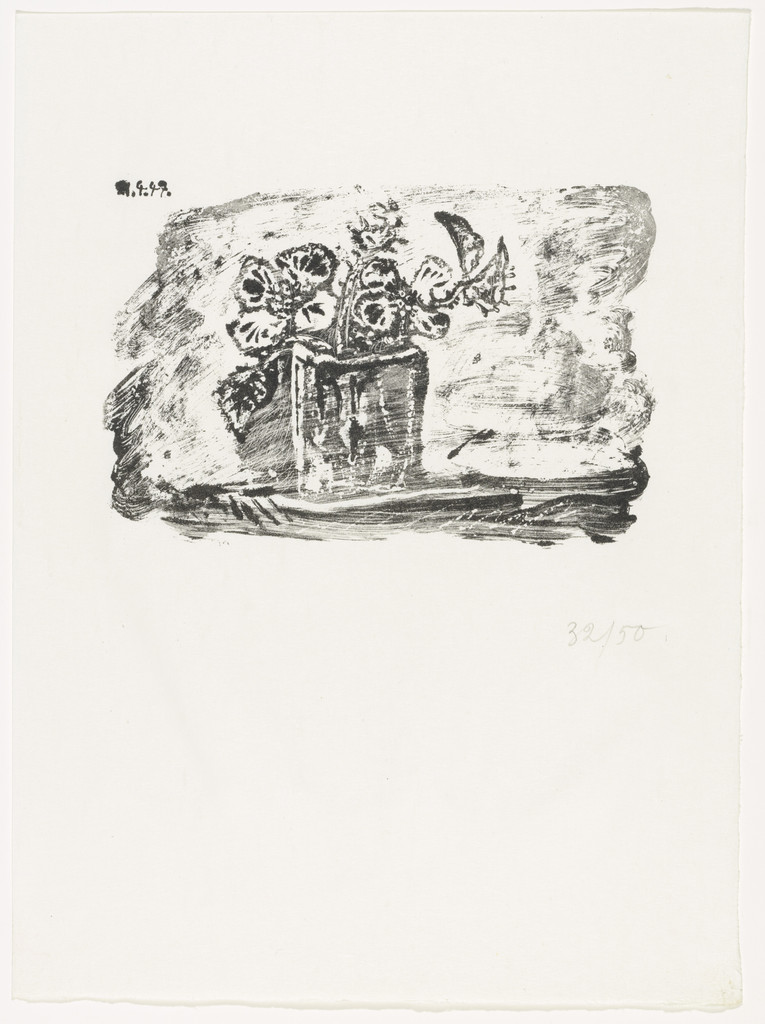 The Small Pot of Flowers (supplementary suite, plate 9) from Dans l'Atelier de Picasso