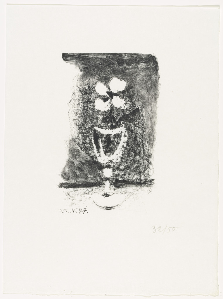 Flowers in a Glass or Flowers in a Glass No. 5 (supplementary suite, plate 10) from Dans l'Atelier de Picasso