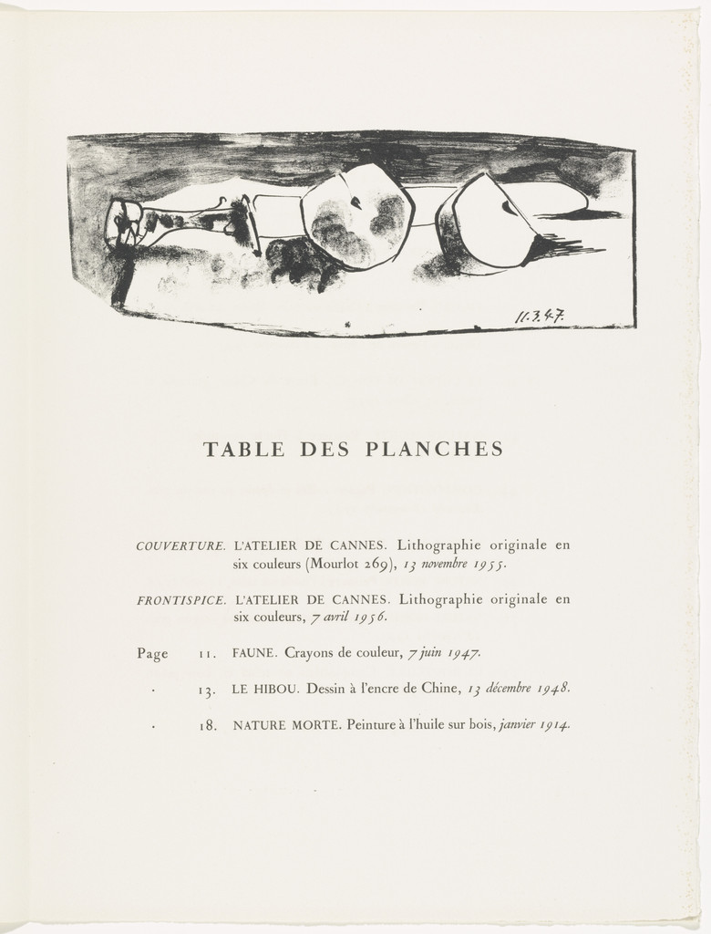 The Knife and the Apple (headpiece, page 99) from the illustrated book Dans l'Atelier de Picasso
