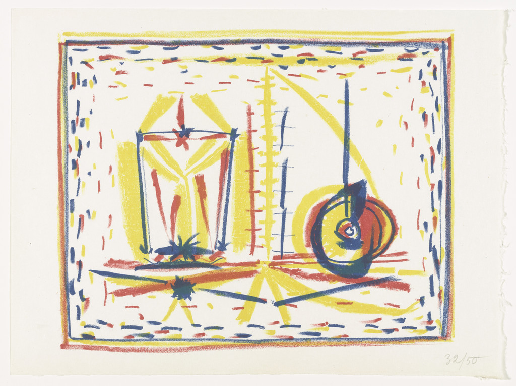 Composition with Glass and Apple (supplementary suite, plate 2) from Dans l'Atelier de Picasso