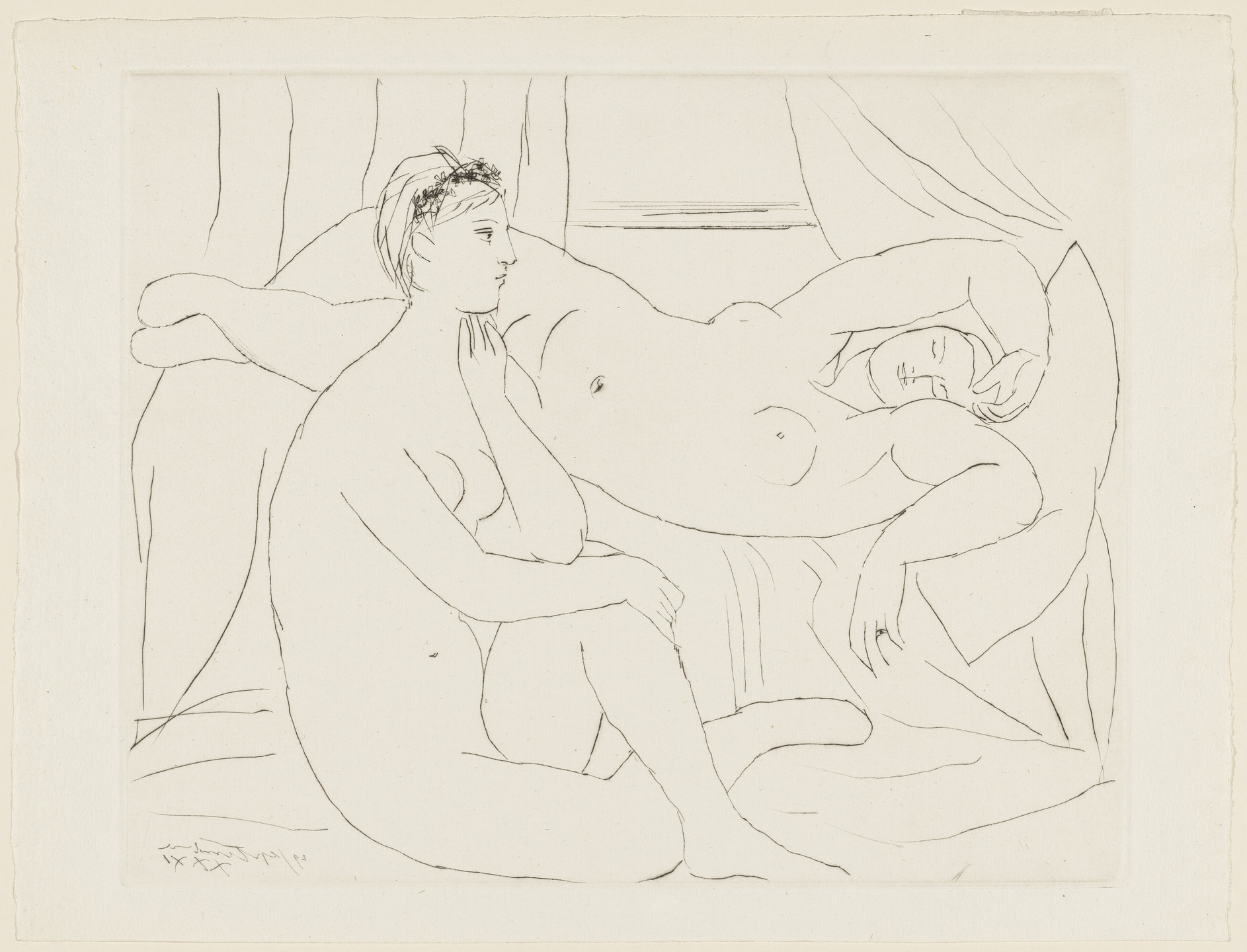 Pablo Picasso. Two Women at Rest (Deux femmes se reposant) from the Vollard Suite (Suite Vollard). 1931, published 1939