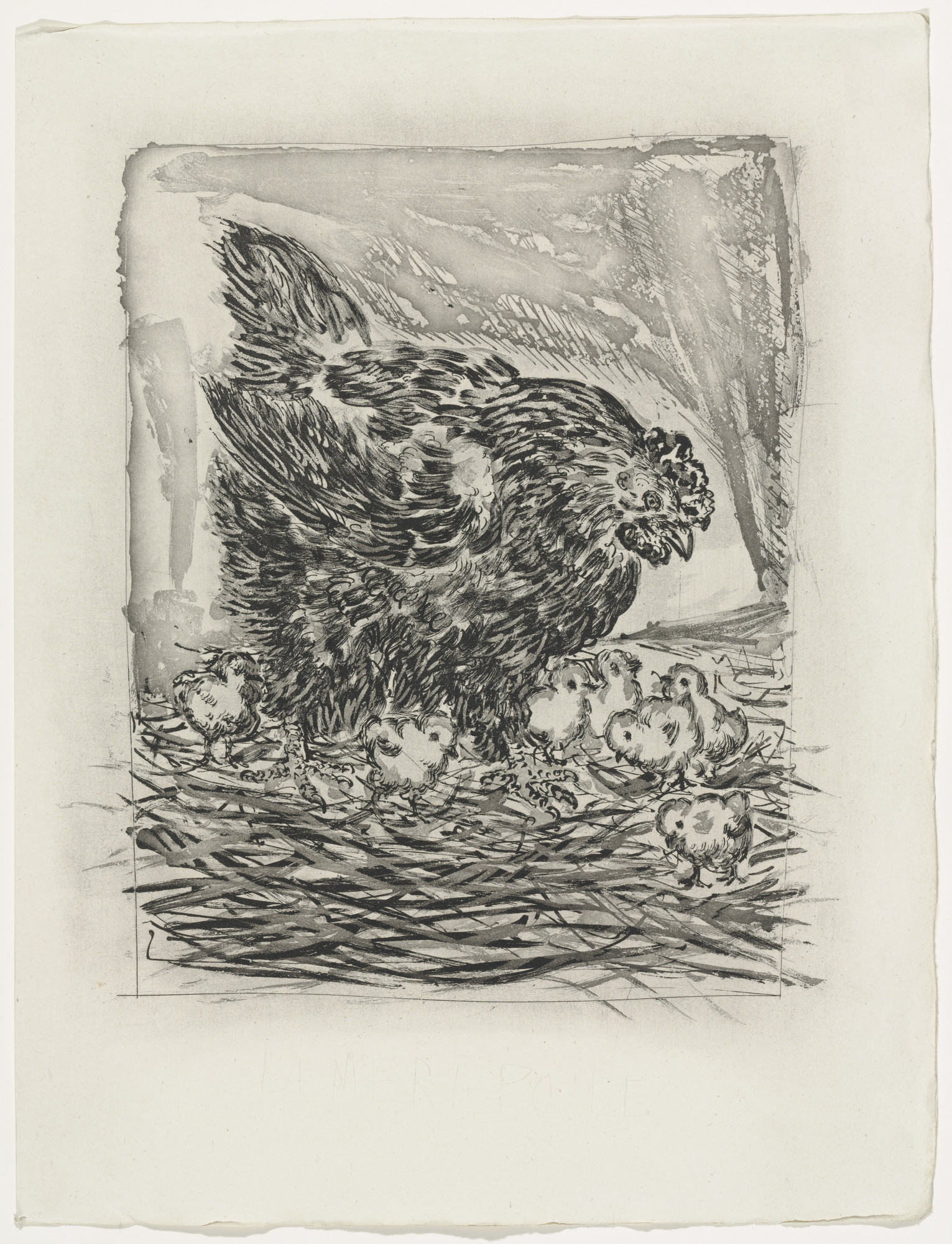 Pablo Picasso. The Mother Hen (La Mère poule) (plate, facing page 118) from Eaux-fortes originale pour des textes de Buffon (Histoire naturelle)