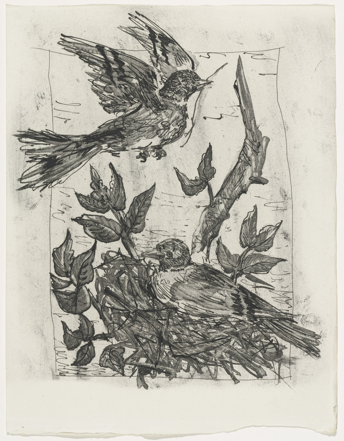 Pablo Picasso. The Goldfinch (Le Chardonneret) (plate, facing page 130) from Eaux-fortes originale pour des textes de Buffon (Histoire naturelle). 1936, published 1942