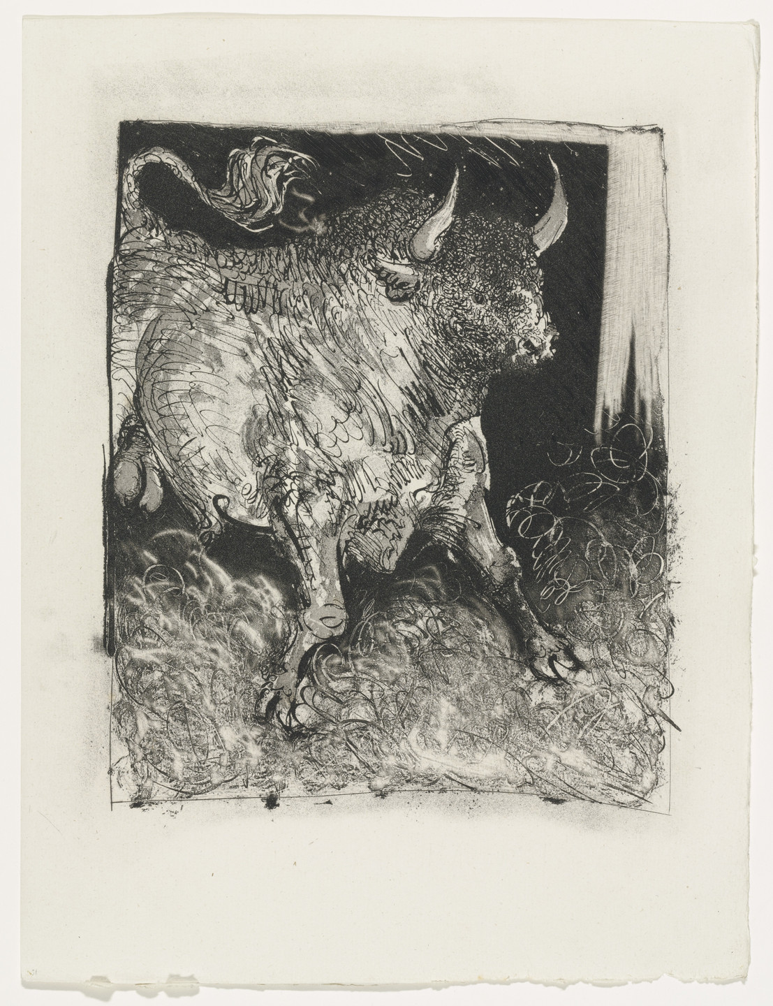 Pablo Picasso. The Spanish Bull (Le Taureau) from Eaux-fortes originale pour des textes de Buffon (Histoire naturelle). 1936, published 1942