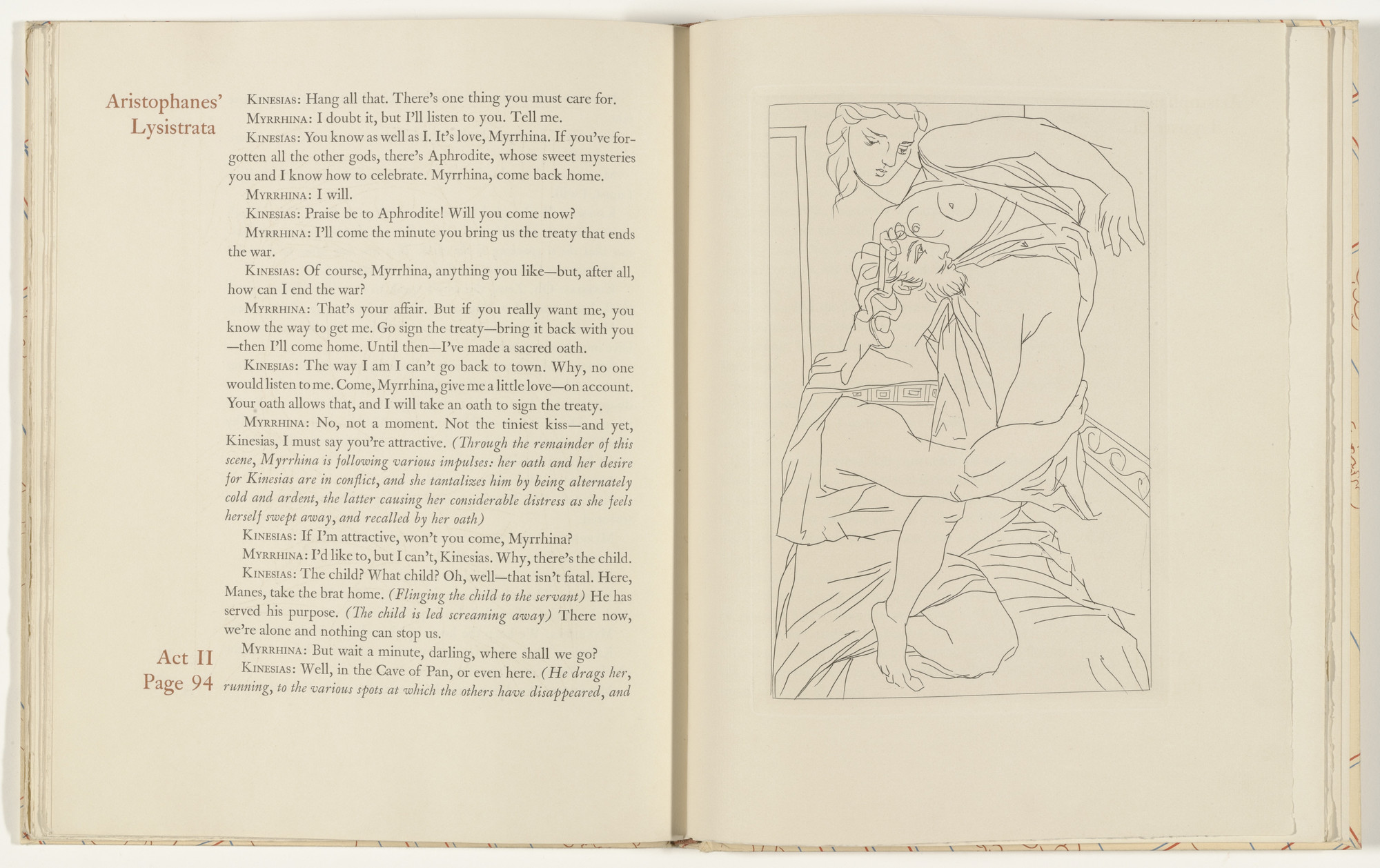 Pablo Picasso. Kinesias and Myrrhina ( Cinésias et Myrrhine ) from Lysistrata
