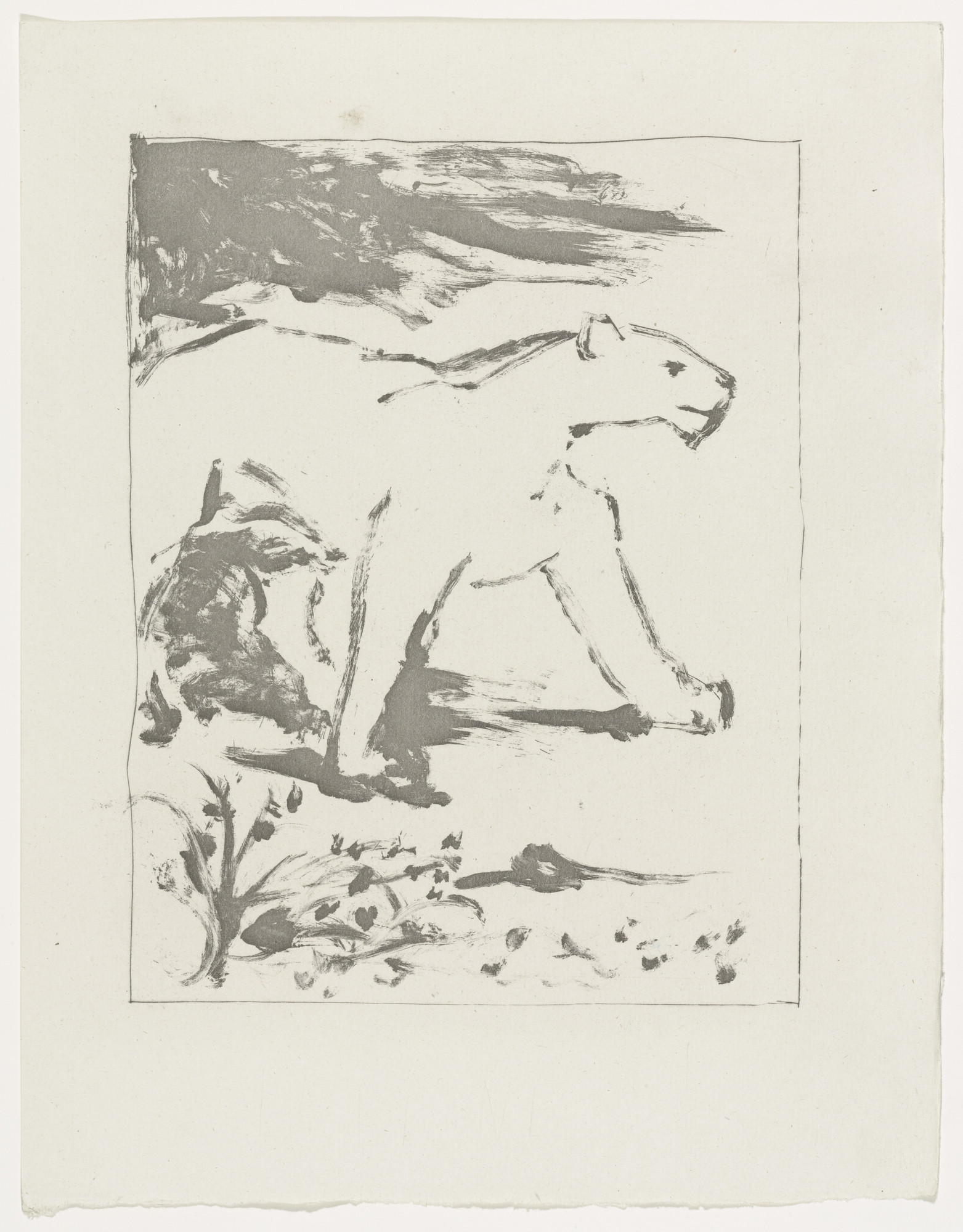 Pablo Picasso. The Lioness (La Lionne) (plate, facing page 76) from Eaux-fortes originale pour des textes de Buffon (Histoire naturelle)