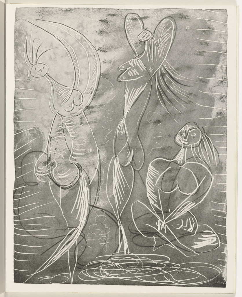 Seated Woman and Two Dancers (plate, folio 19) from the illustrated book La Chèvre-Feuille