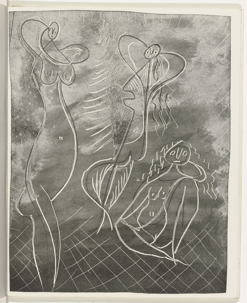 Three Bathers (plate, folio 24) from the illustrated book La Chèvre-Feuille