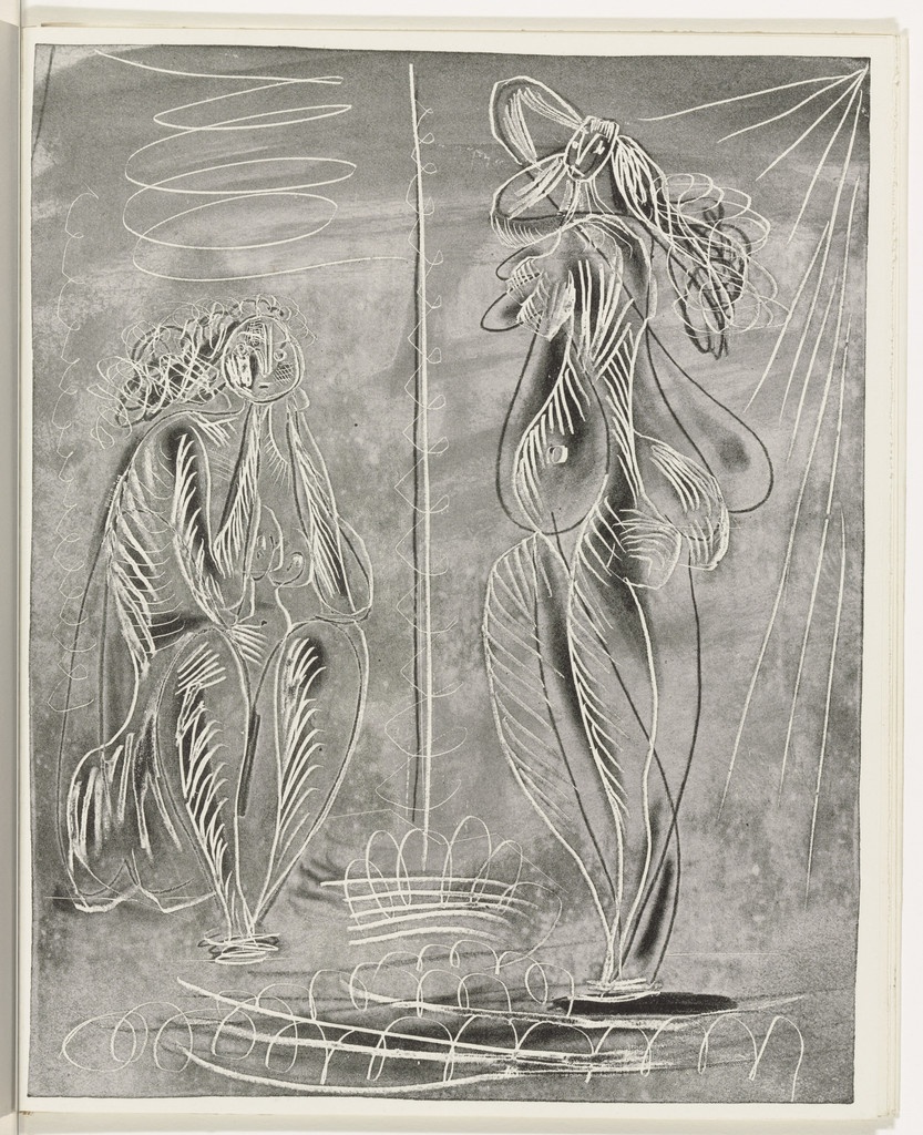 Two Women (plate, folio 29) from the illustrated book La Chèvre-Feuille