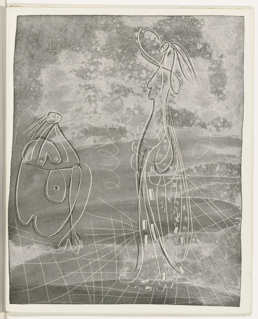 Two Bathers (plate, folio 34) from the illustrated book La Chèvre-Feuille