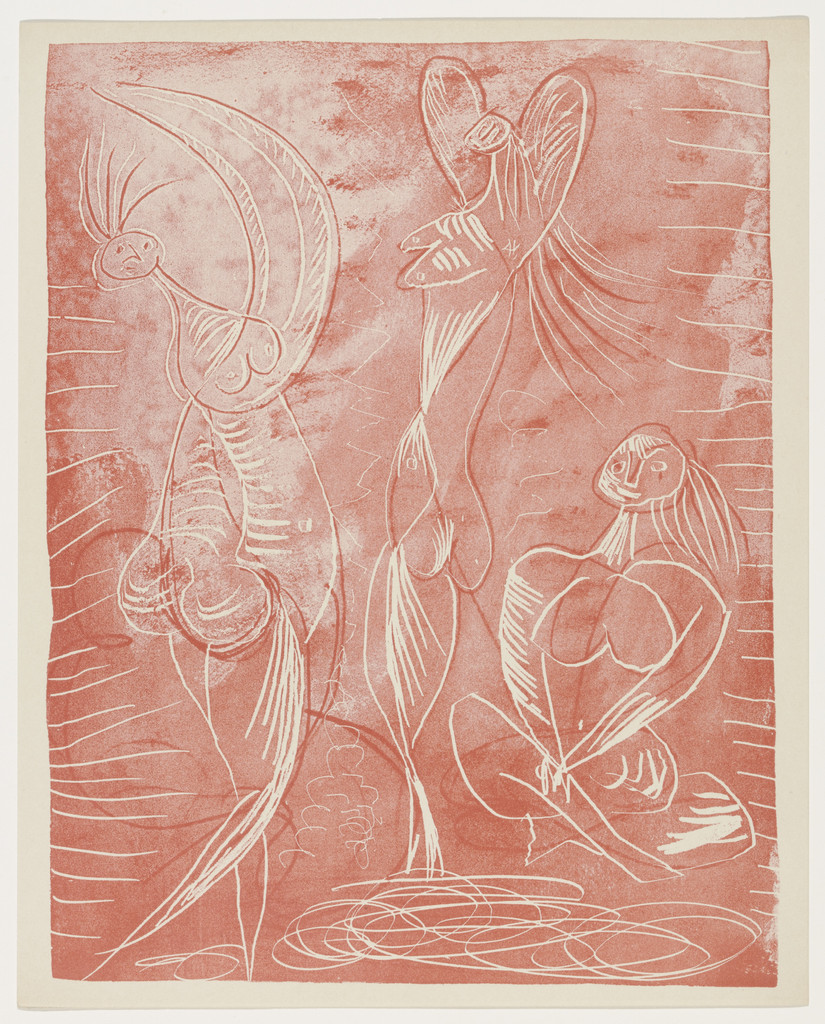 Variant of Seated Woman and Two Dancers (1st supplementary suite, plate 8) from the illustrated book La Chèvre-Feuille