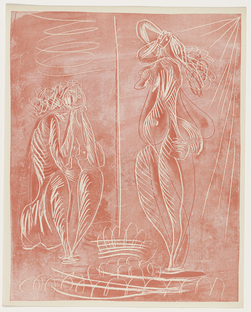 Variant of Two Women (1st supplementary suite, plate 14) from the illustrated book La Chèvre-Feuille