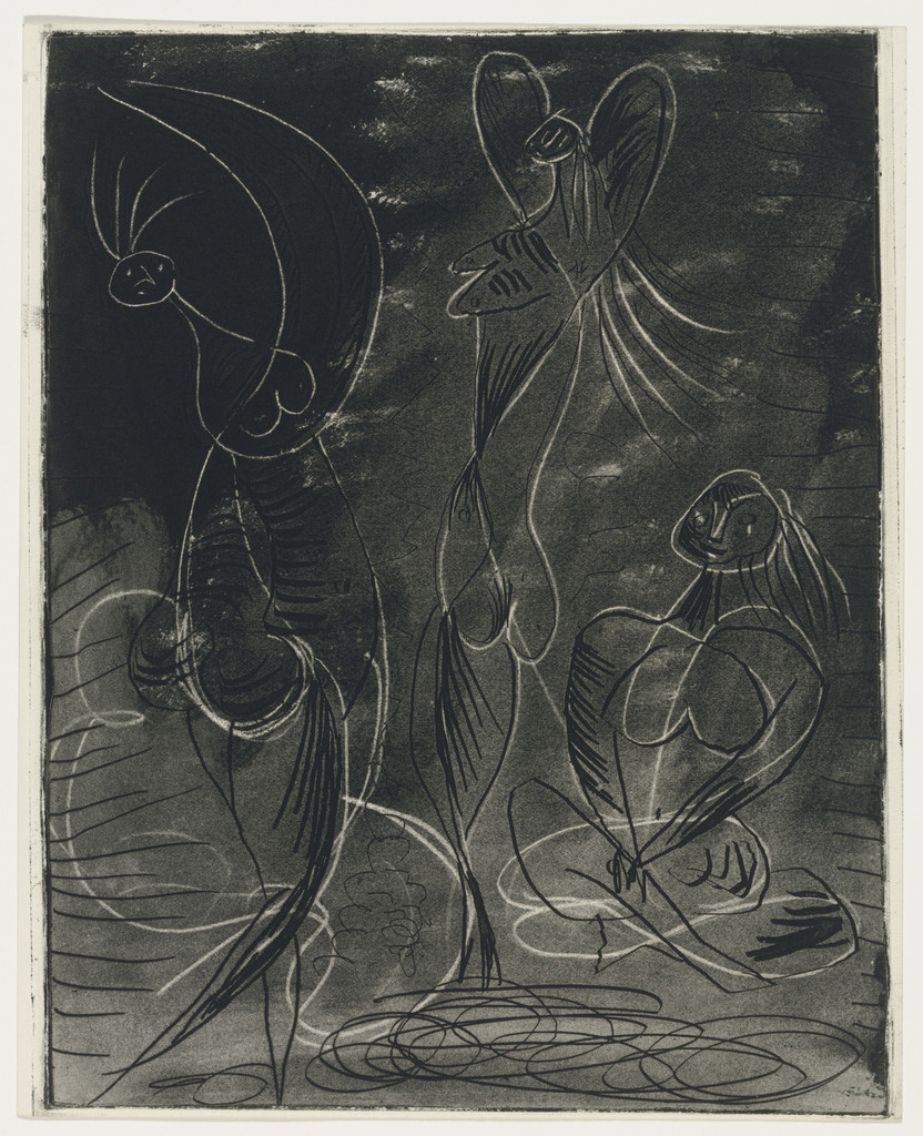 Variant of Seated Woman and Two Dancers (2nd supplementary suite, plate 3) from the illustrated book La Chèvre-Feuille