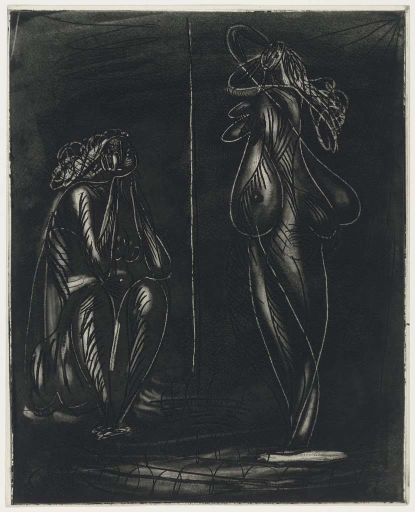 Variant of Two Women (2nd supplementary suite, plate 5) from the illustrated book La Chèvre-Feuille