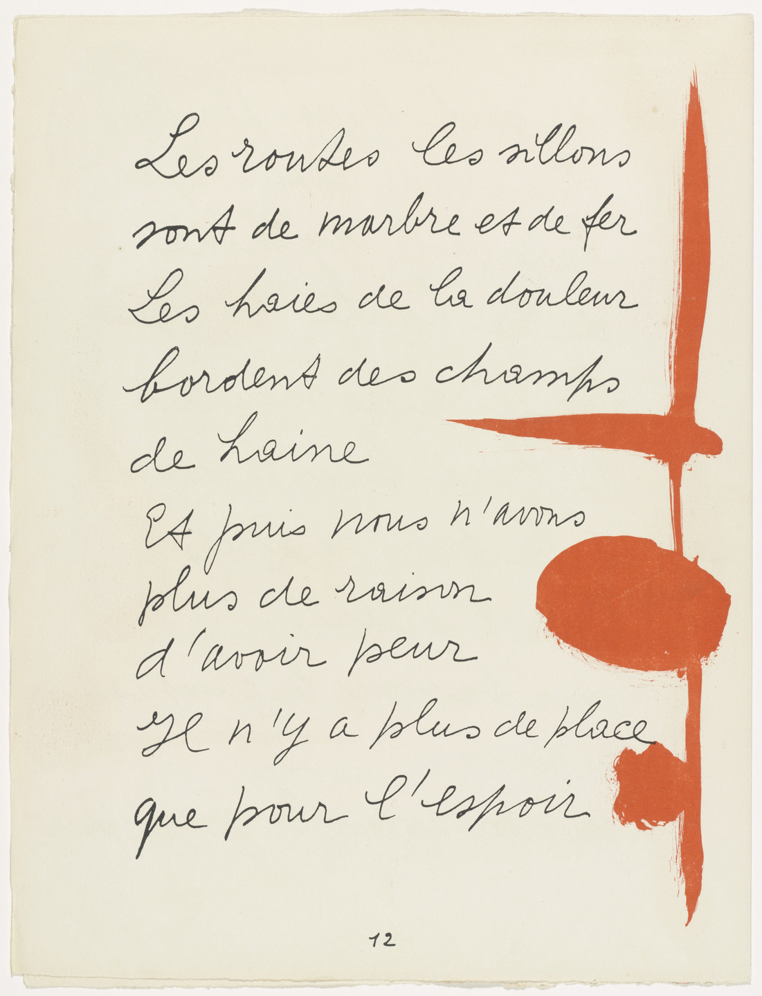 Pablo Picasso. In-text plate (page 12) from Le Chant des morts. 1945–48, published 1948