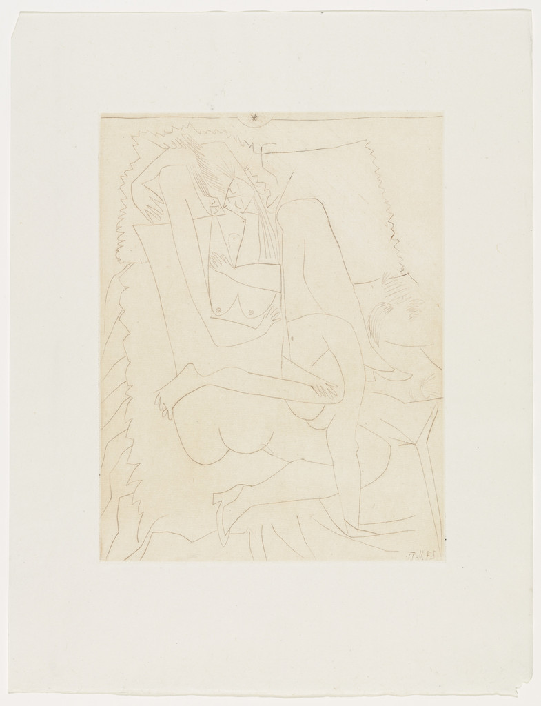 Female Love (The Couple) (unbound variant frontispiece) from Dons des Féminines,