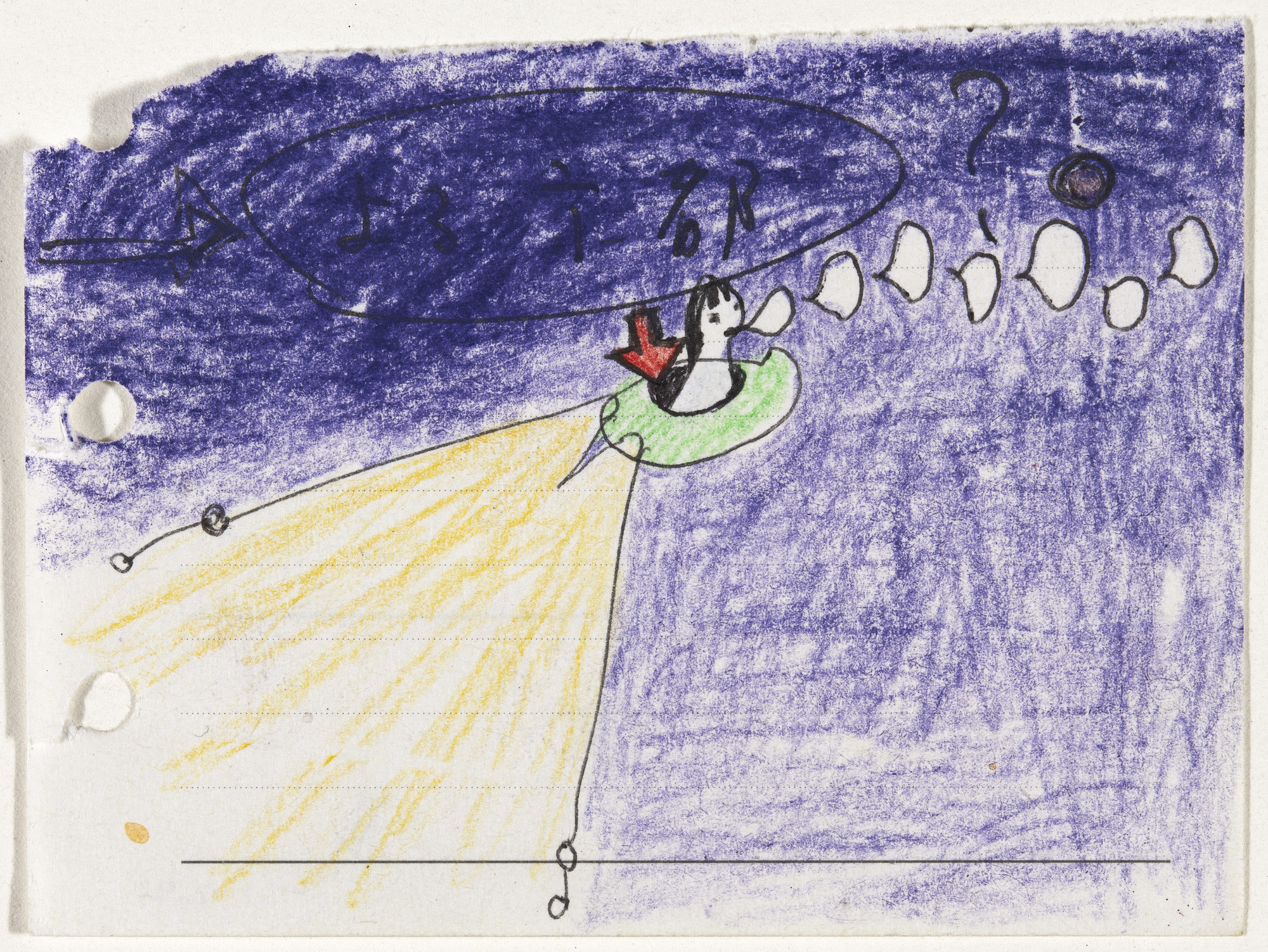 Yoshitomo Nara. Untitled (Spaceship with purple background) from the series Time of My Life