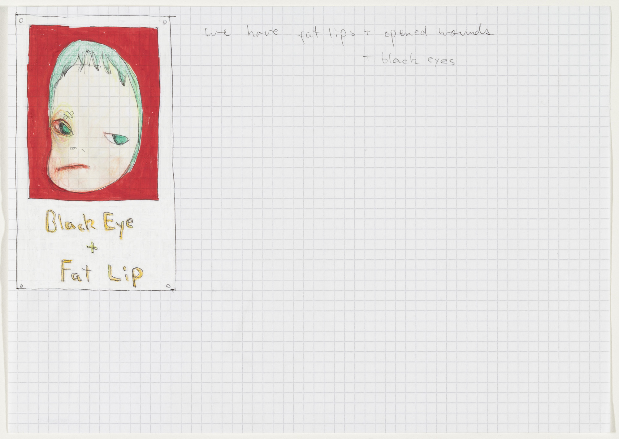 Yoshitomo Nara. Untitled ("Black Eye + Fat Lip") from the series Time of My Life. 1992–2000