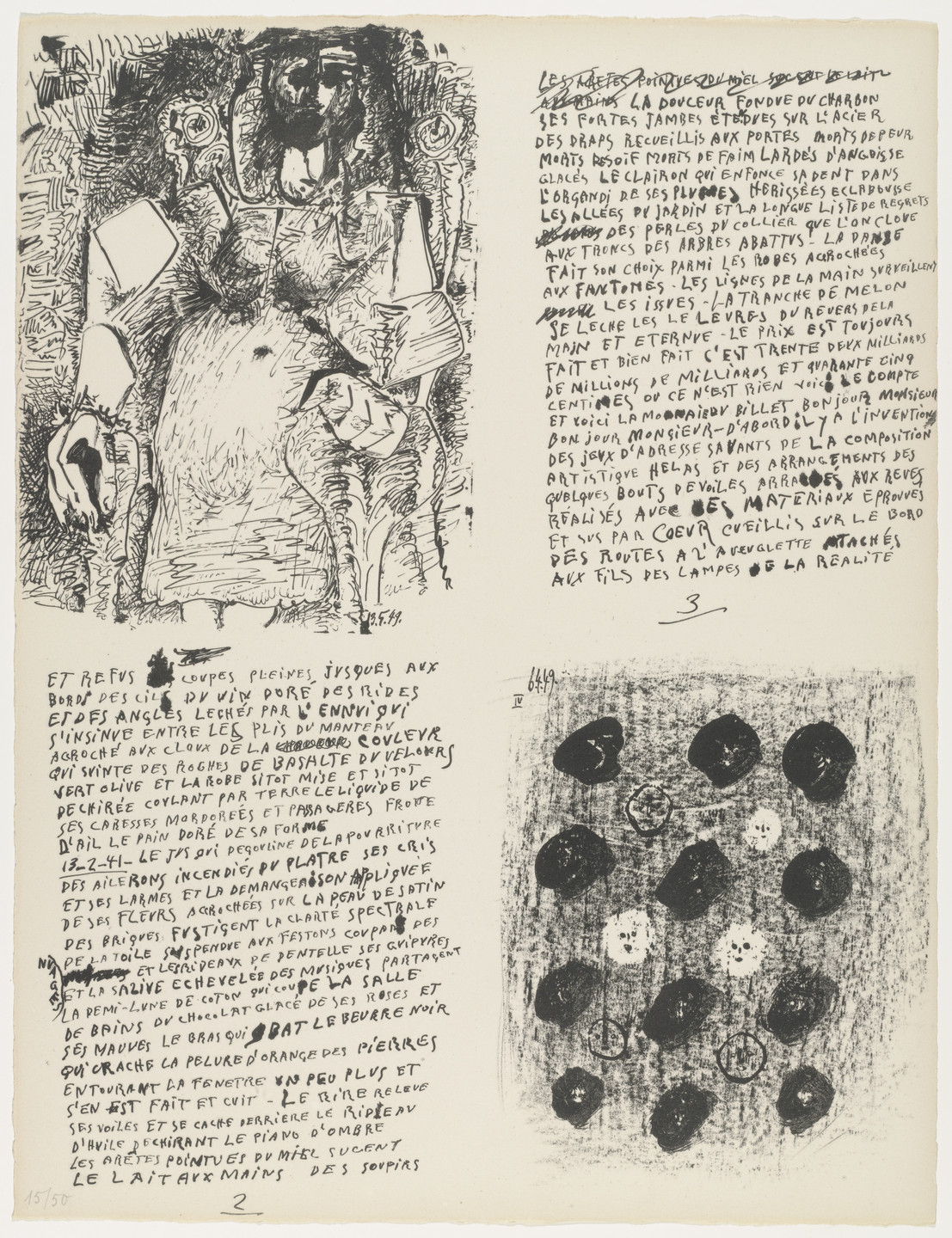 Pablo Picasso. In-text plates (folio 2) from Poèmes et lithographies. 1949, published 1954