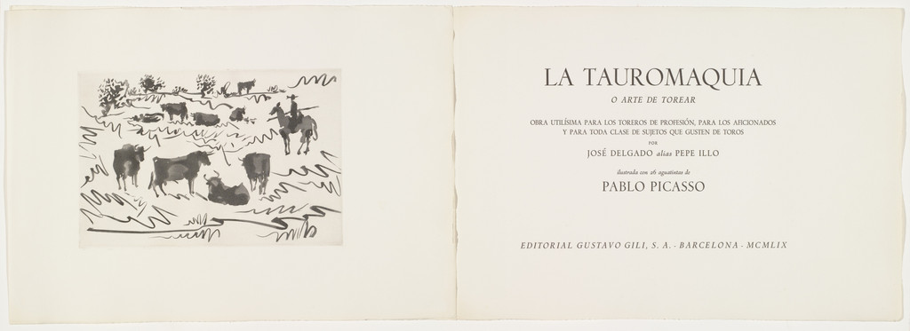 Bulls in the Field, plate 1 from the illustrated book La Tauromaquia