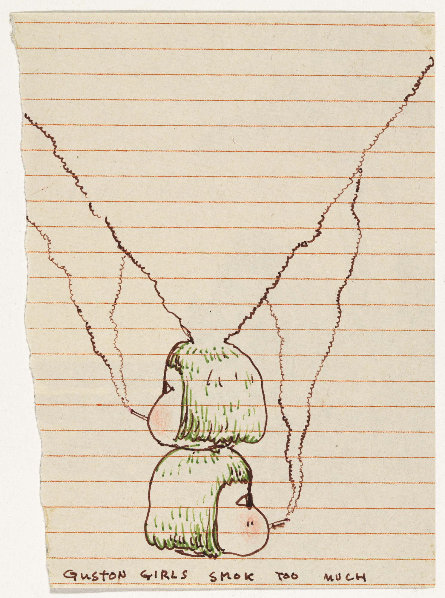 Yoshitomo Nara. Untitled ("Guston Girls Smok too Much") from the series Time of My Life
