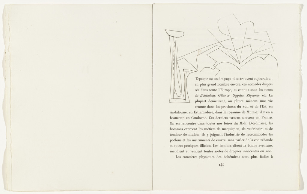 Headpiece and ornamental initial L (page 145) from the illustrated book Carmen