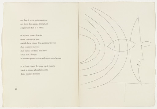 Pablo Picasso. Face in Profile (plate, page 21) from Corps perdu. 1949, published 1950