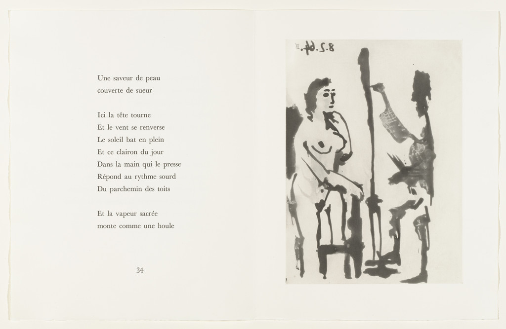 Painter and Model Leaning on Her Elbow (Peintre et modèle accoudé) (page 35) from Sable mouvant