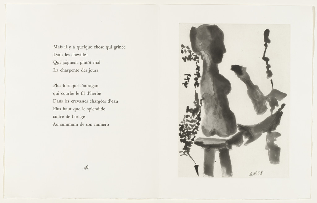 Sculptor before His Sculpture Stand, with a Bearded Spectator (Sculpteur devant sa sellette, avec un spectateur barbu) (page 47) from Sable mouvant