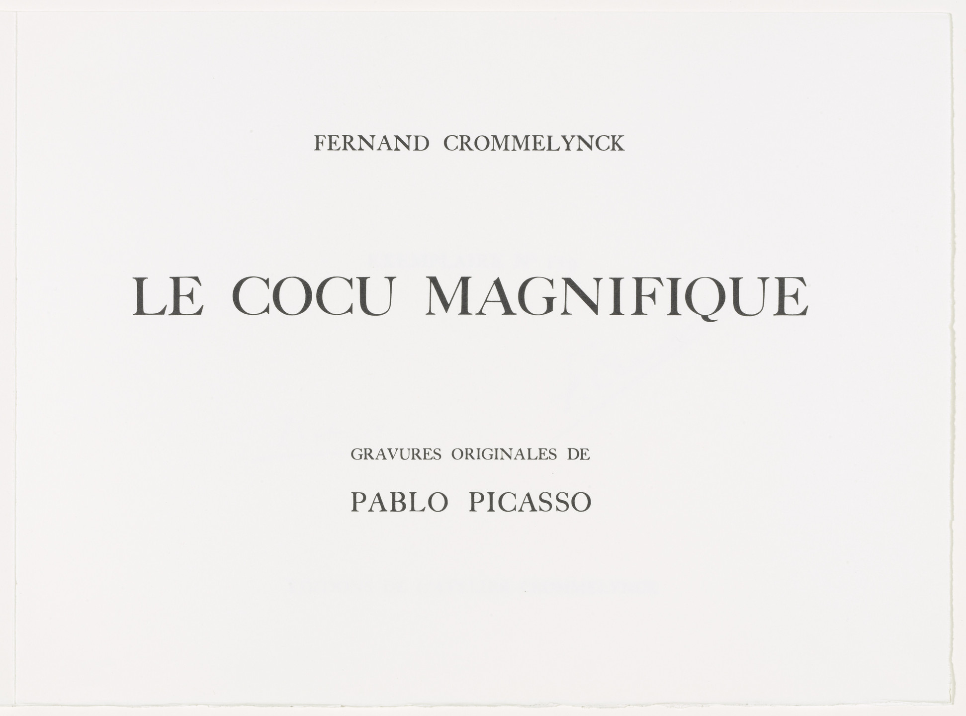 Pablo Picasso. Le Cocu magnifique. 1966, published 1968