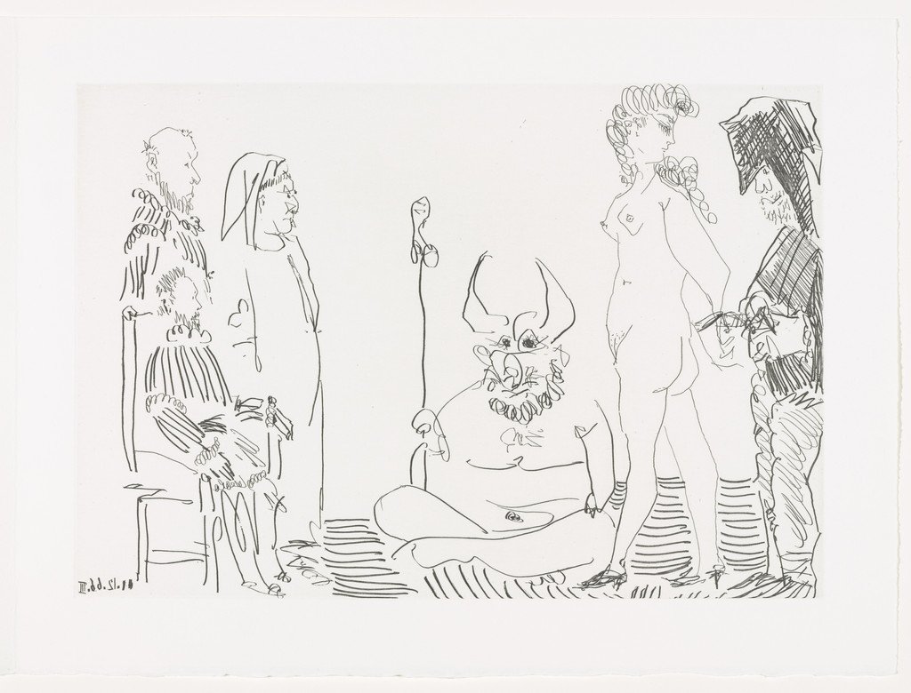 Le cocu assistant à la comparution, devant l'inquisition, d'une femme nue enchaînée par un bourreau from Le cocu magnifique