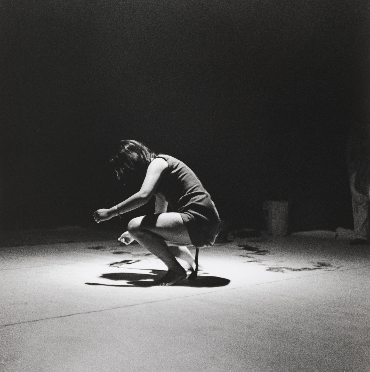 Shigeko Kubota. Vagina Painting, performed during Perpetual Fluxfest, Cinematheque, New York, July 4, 1965. 1965