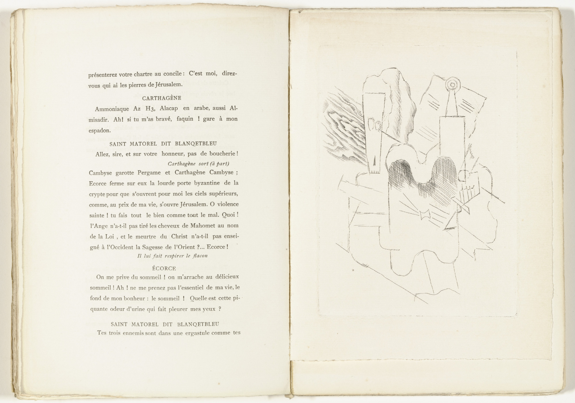 Pablo Picasso. Still Life with Skull (Nature morte au crâne) from Le Siège de Jérusalem: Grande tentation céleste de Saint Matorel