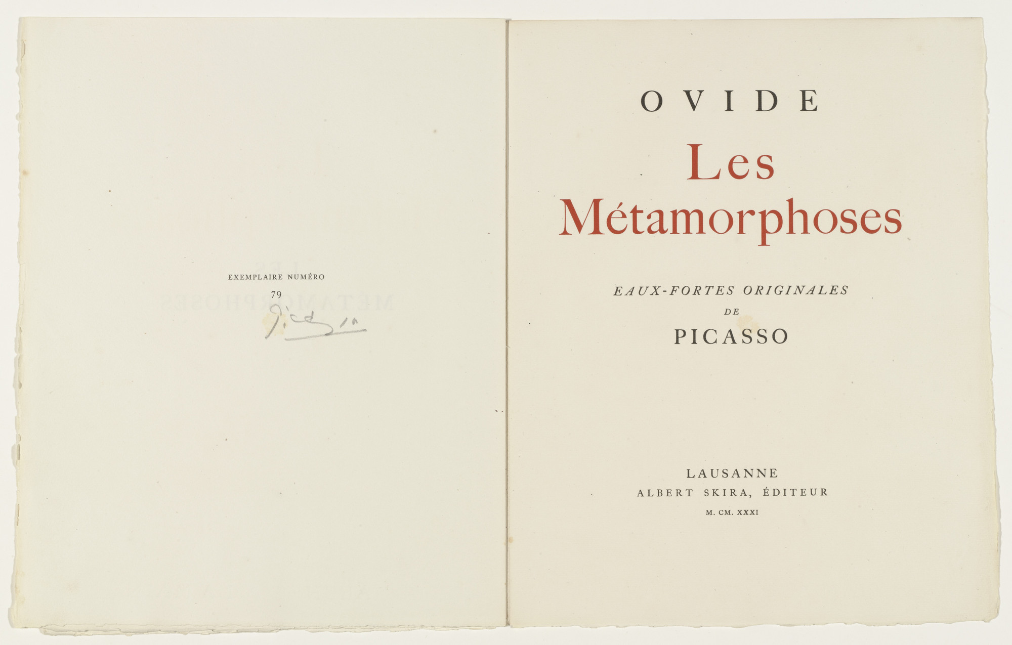 Pablo Picasso. Les Métamorphoses. 1930–31, published 1931