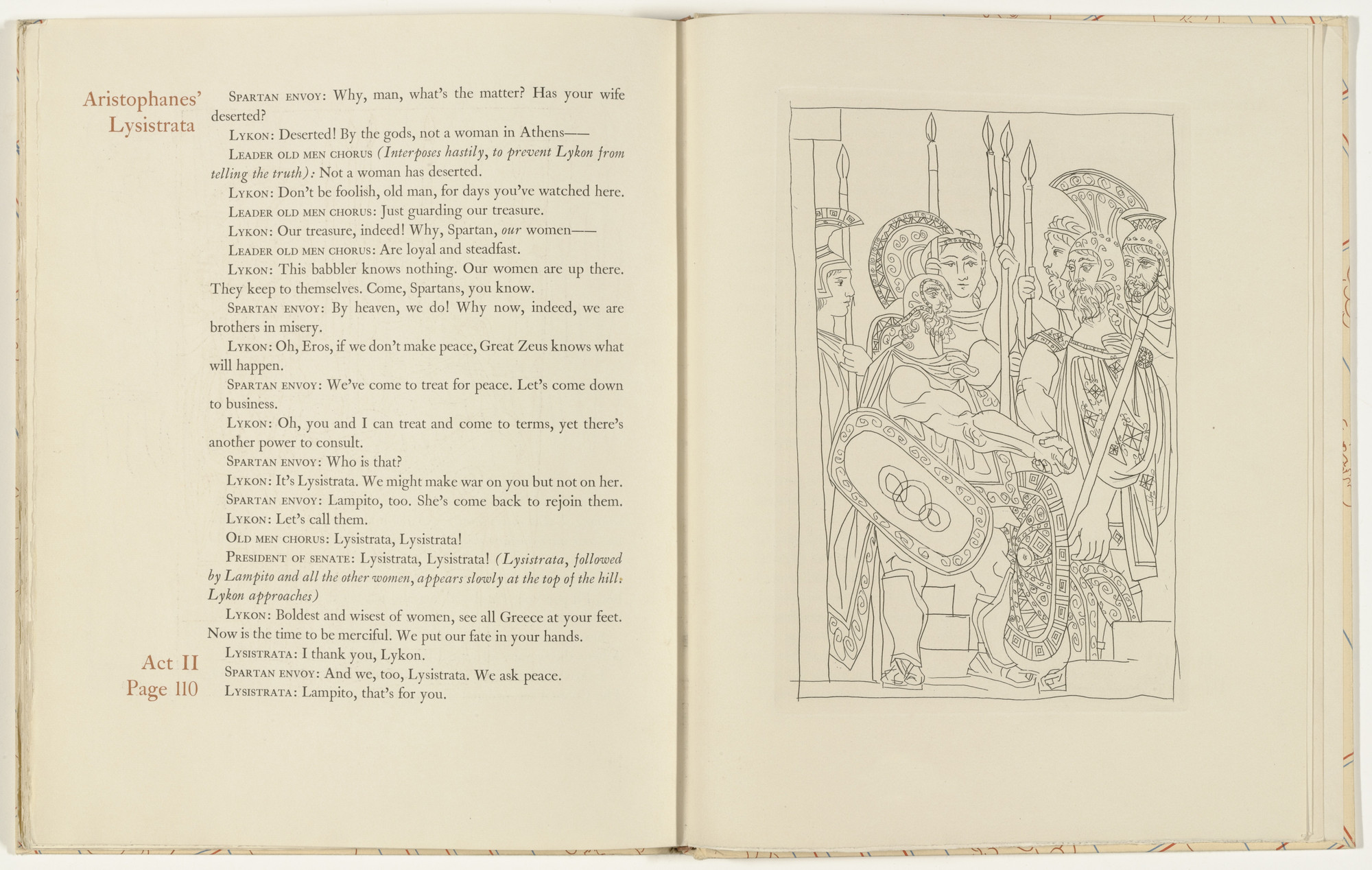 Pablo Picasso. Accord Between the Spartan and Athenian Warriors: The Peace ( Accord entre les Athéniens et les Spartiates, la paix ) from Lysistrata