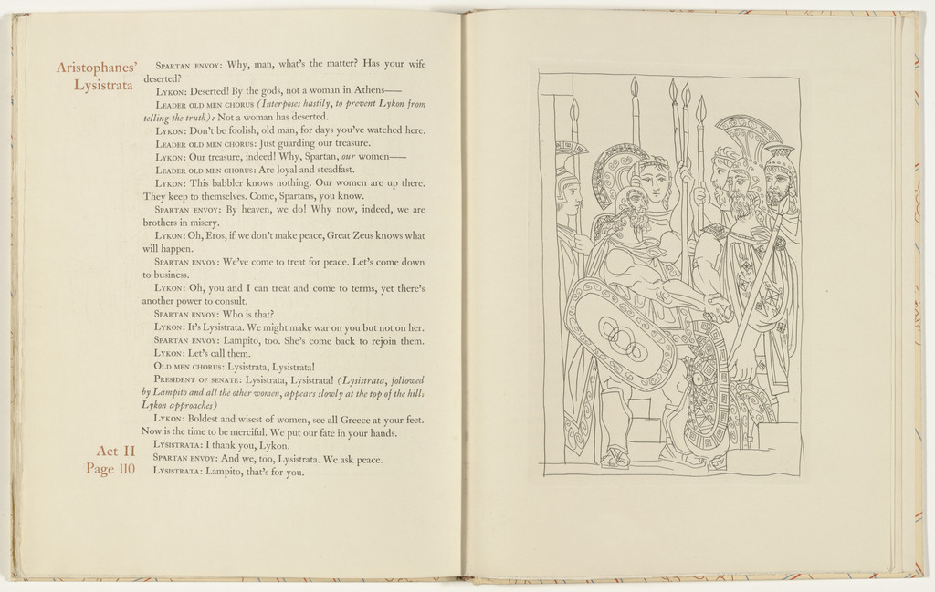 Accord Between the Spartan and Athenian Warriors: The Peace (Accord entre les Athéniens et les Spartiates, la paix) from Lysistrata