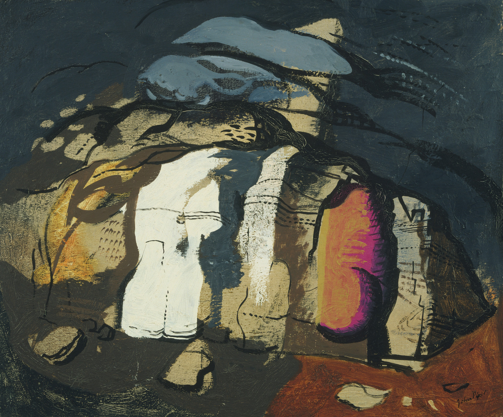 John Piper. Cwn Tryfan Rock. 1950