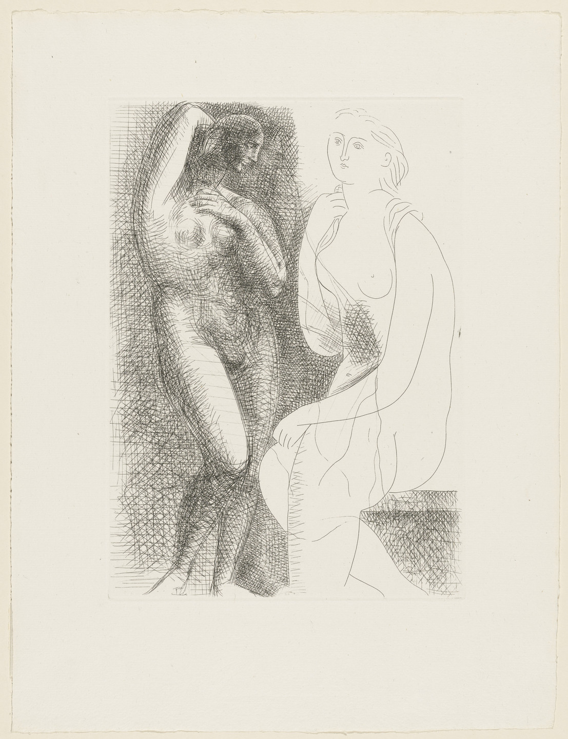 Pablo Picasso. Nude Woman Before a Statue (Femme nue devant une statue) from the Vollard Suite (Suite Vollard). 1931, published 1939